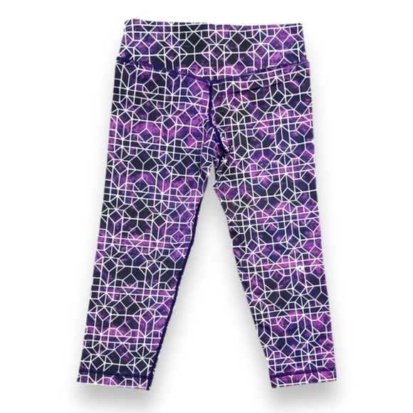 Avocado Purple Space Geometric‎ Capri Leggings Women’s Size Medium/Large Workout - Picture 2 of 16